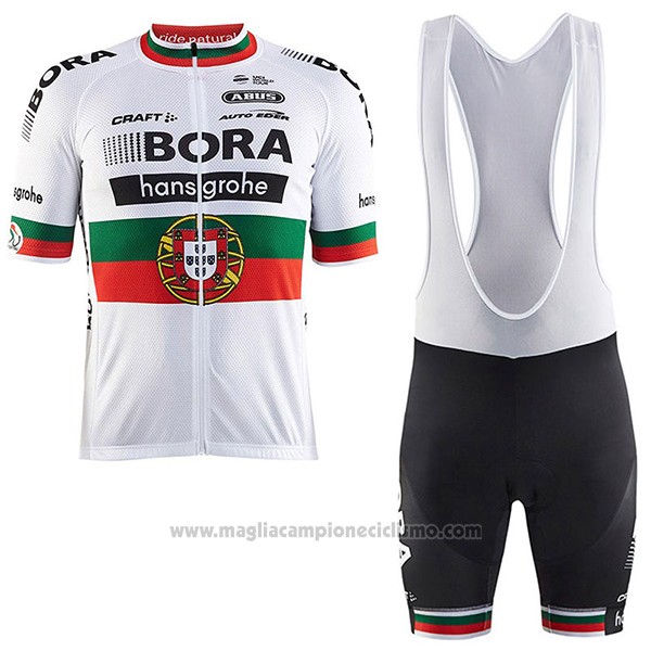 2017 Abbigliamento Ciclismo Bora Campione Portogallo Manica Corta e Salopette